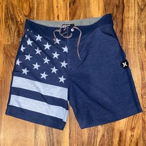 Mens Hurley American Flag Bathing Suit